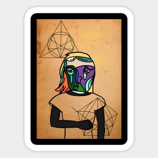 FemaleMask NFT with AbstractEye Color and GreenSkin Color - Unnamed Sticker